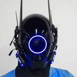 Cyberpunk Mask Role-playing Toy Future Technology Cool LED Helmet Mechanical Style Bar Dance Halloween Party Gift