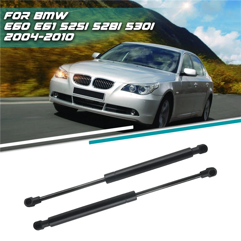 2Pcs/set For BMW E60 E61 525i 528i 530i 2004-2010 Car Front Bonnet Hood Gas Lift Support Shock Struts Black Auto Accessories