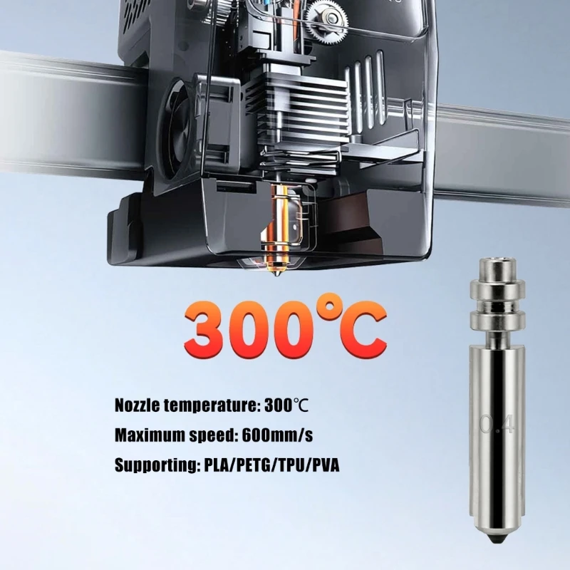 3D Printing Hotend Nozzle Four Diameter Hardened Steel Set for Routine Service, Detail Printing, and Care H8WD