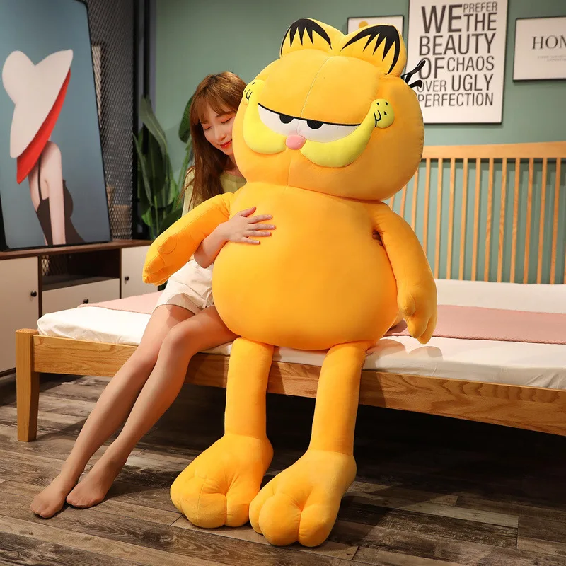 Garfield – peluche douce de chat en colère, Animal de dessin animé, Simulation de peau de tigre paresseuse, chat moche, poupée en peluche, cadeau de