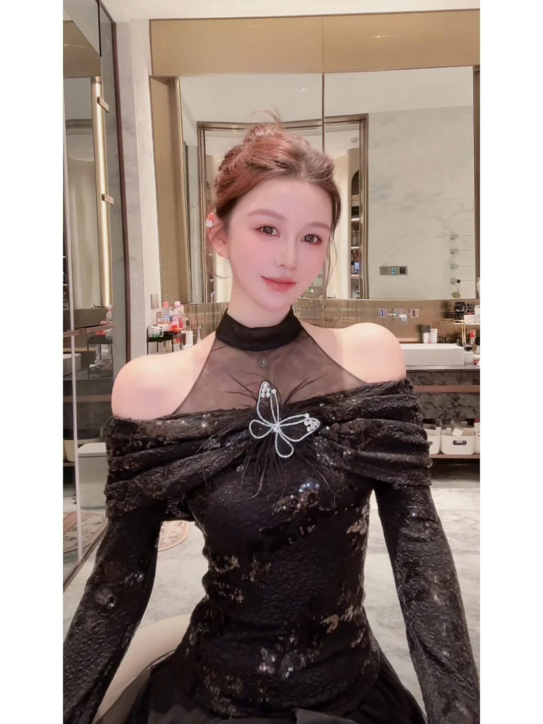 

Azhen Heavyweight Sequin Loose Sexy Lace Patchwork Hanging Ne Top Women Summer Faion V-ne ort Sve Dr