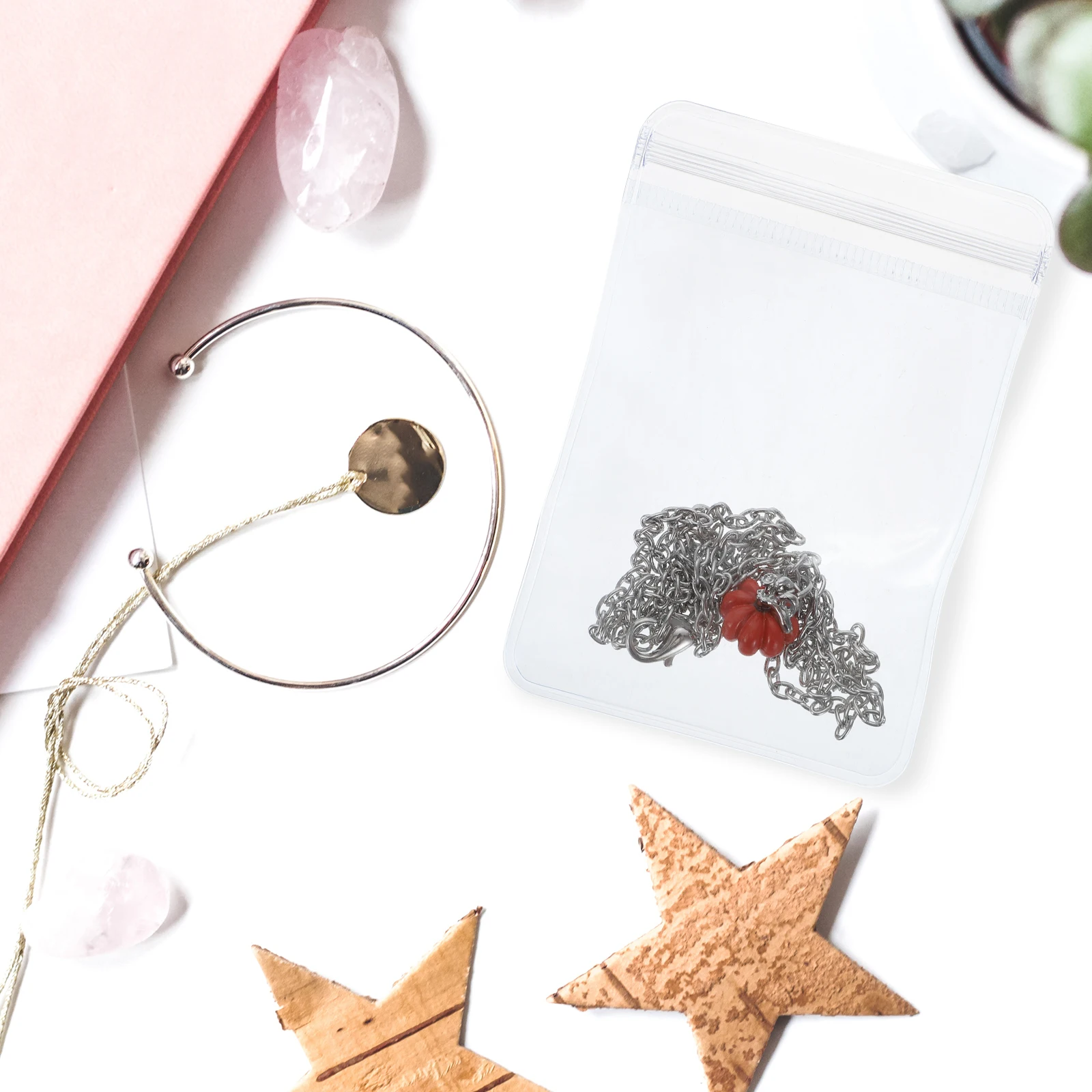 

200 Pcs Jewelry Storage Bag Clear Zip Lock Lightweight Durable Photo Earring Craft Small Item Holder Transparent Plastic