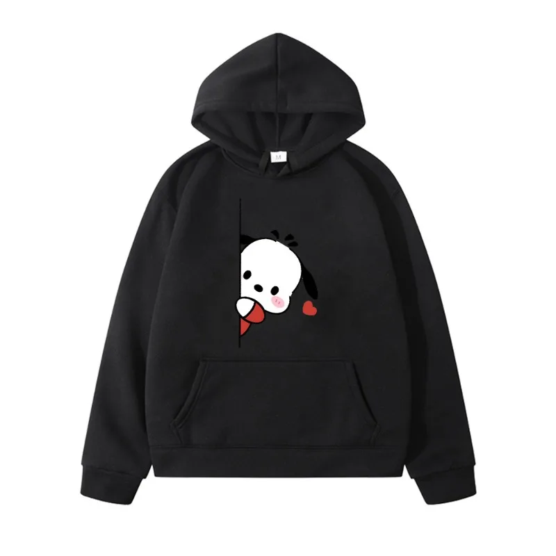 New Fashion Creative Funny Pochacco Love Heart Cartoon Print Sweatshirt Chic Cute Ladies Hoodie Girls Outdoor Sportswear