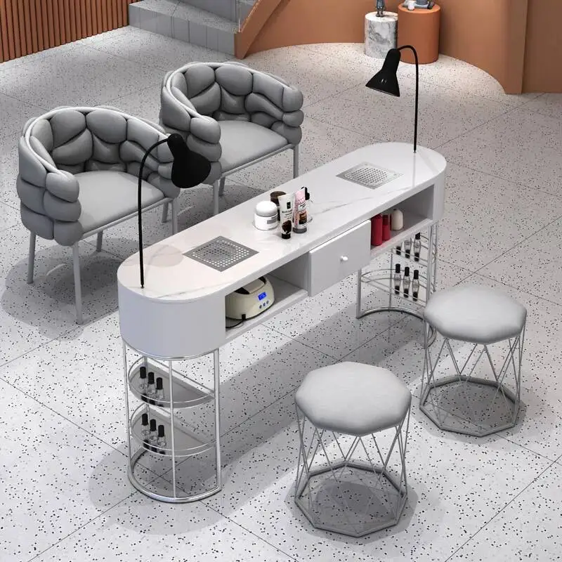 

Table Luxury Living Women Nail Room Designer Professional Manicure Table Cleaner Aesthetic Nageltisch Beauty Furniture LJ50MT