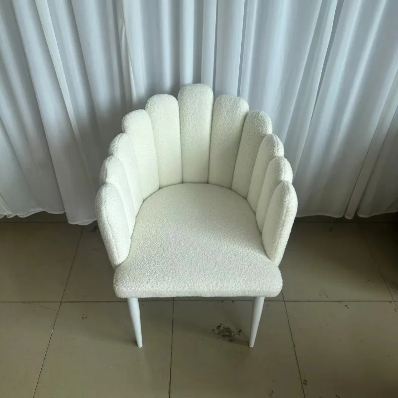 Manufacturer wholesale wedding finger chair, lambswool white wedding chair, stainless steel teddy fabric lounge chair