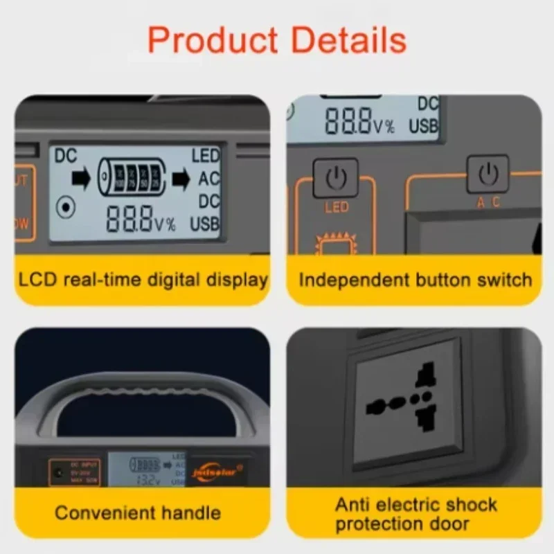 

220V 76.8WH Portable Power Station 100W Solar Generator Emergency Power Bank First Aid Home Camping Computer Solar Charging