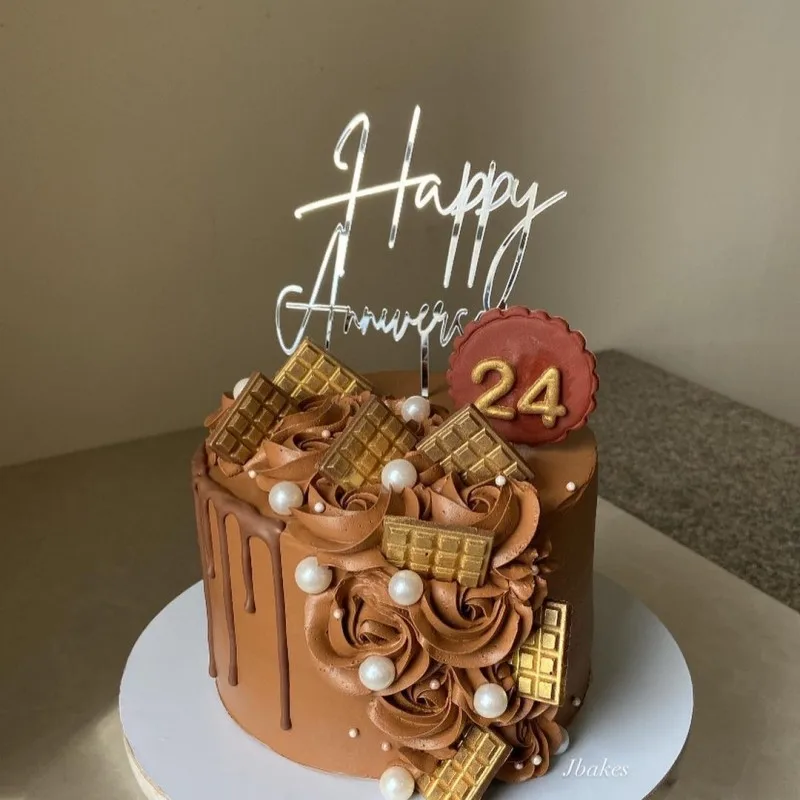 Hochzeitstag Tortenaufsatz Acryl Kuchendekoration Einsatz Partyzubehör Romantische Feier Dekor Paar Liebe Andenken – Detail 10