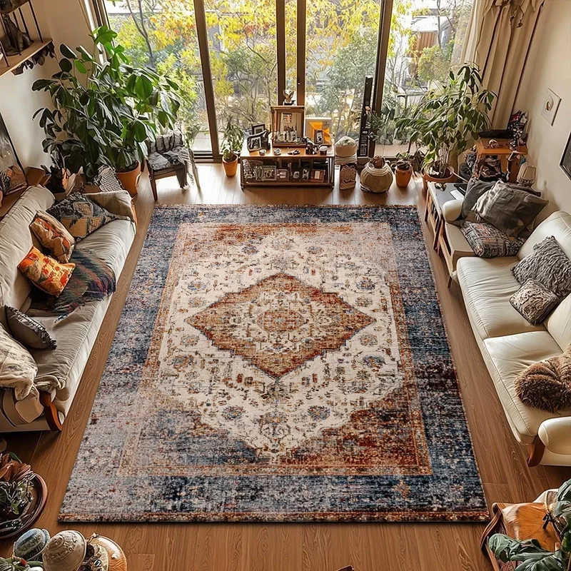 RAKKS Velvet Persian Exotic Versatile Living Room Large Carpet Bedroom Dining Room Study Sofa Coffee Table Carpet Easy To Clean