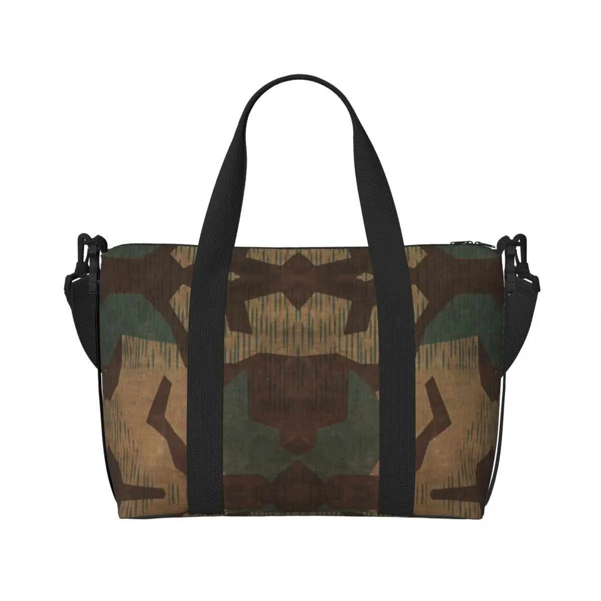 Custom Splintertarn German WW2 Camouflage Beach Tote Bag Extra  Gym Carry On Military Army Tactical Camo Travel Shopping Bags