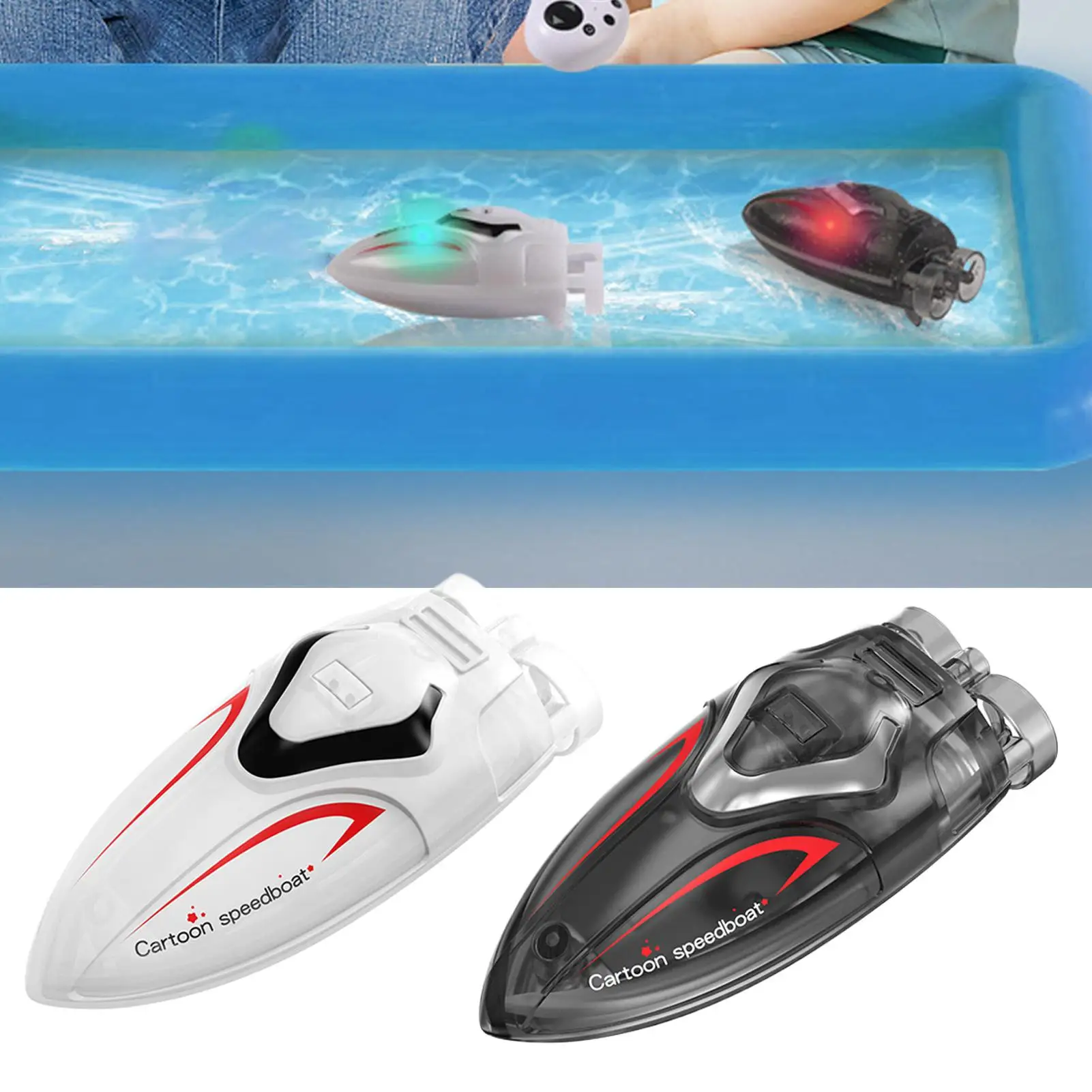 Afstandsbediening Boot Draagbare Speedboot Speelgoed Zwembad Entertainmentbenodigdheden 2,4 GHz Mini Stunt Onderzeeër Speelgoed met licht