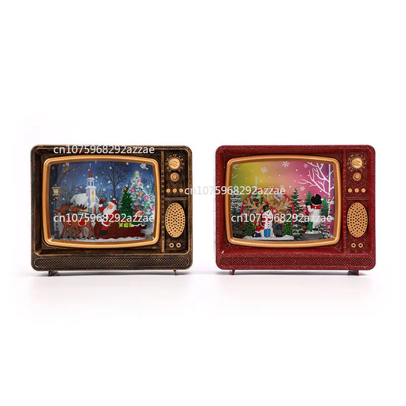 

Новые рождественские украшения, светящиеся с музыкой, снежные украшения для телевизора, рождественские подарки, подарочное украшение