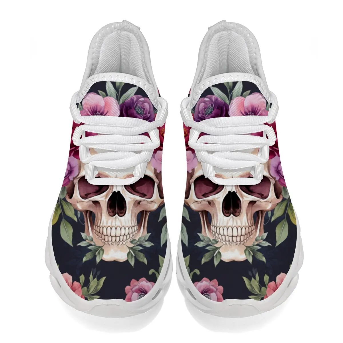

New Kids Sport Shoes Outdoor Casual Trainers Floral Skull Print Casual Children Sneakers Breathable Boys' Running Shoes