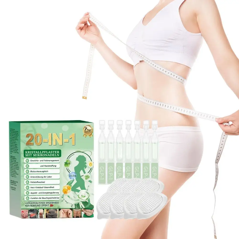 1-10Box 2026 Newest Ultra-Thin Nanos Microneedles Firming Sticker & Oral Solution, 20-in-1 Weight & Fat Management Body Slimming