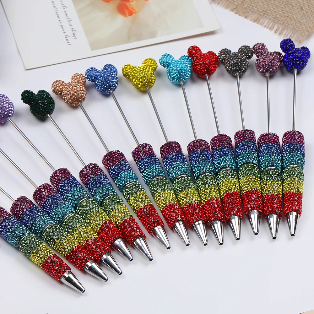 Cordial Design 10Pcs 25*156MM DIY Jewelry/Rhinestone Plastic Pens/Hand Made/Beaded Pen Accessories/Beadable Pen Findings #17688