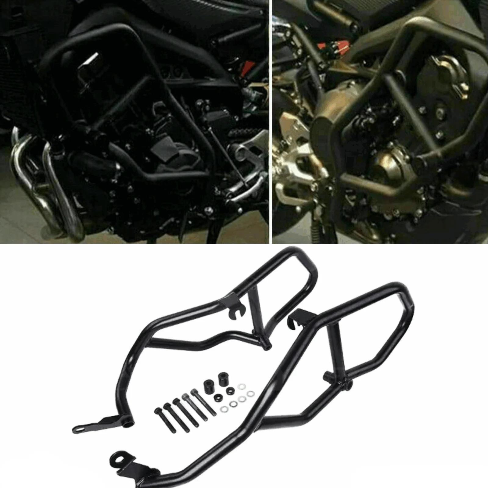 BLACK ENGINE GUARD SET FOR YAMAHA MT-09 MT09 TRACER FJ-09 CRASH BARS 2015-2021 Motorcycle