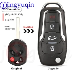 jingyuqin Upgraded Flip Remote Key For Ford Escape Focus C-Max Transit F250 F350 F450 Fob 315MHz 4D63 OUCD6000022 HU101/FO38