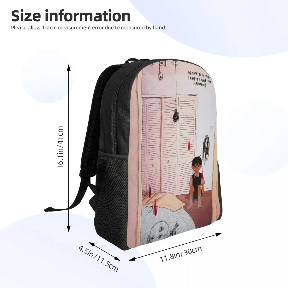 Omori-Horror Video Games Mochila de Viagem para Homens e Mulheres, Mochila Escolar para Laptop, Mochila Estudantil Universitária