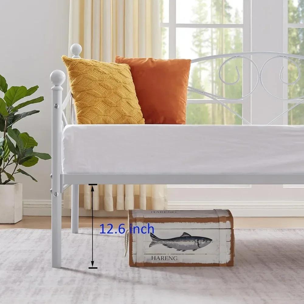 Children's bed with heavy steel strip support bed, suitable for bedroom, metal double bed frame with headboard