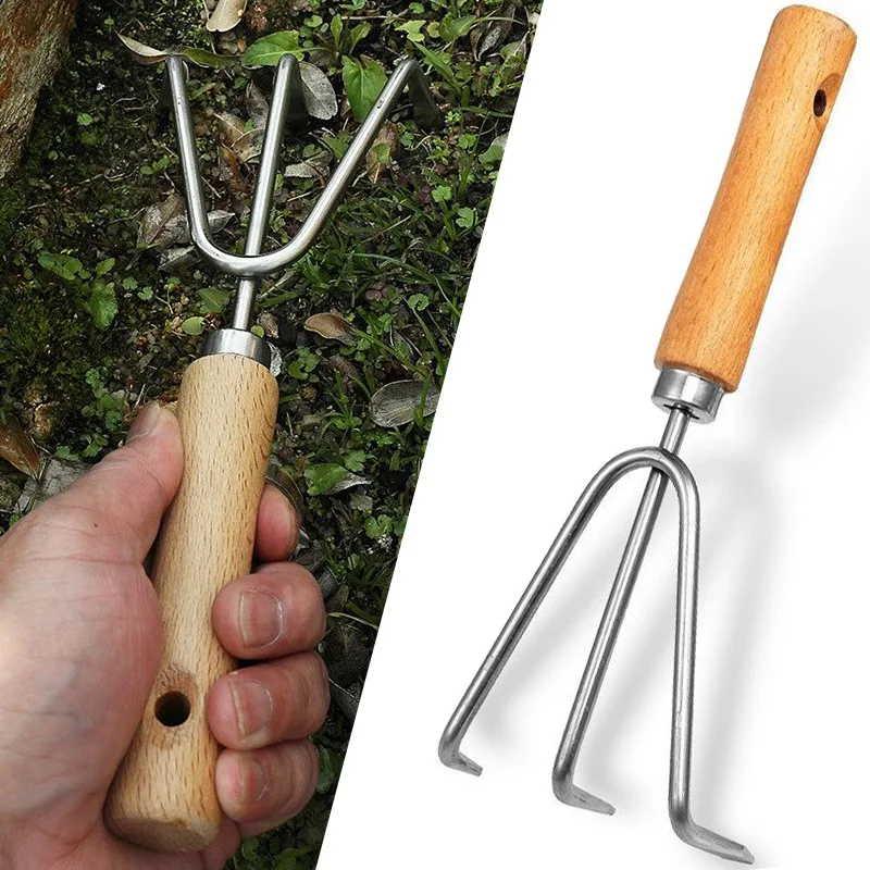 Stainless Steel Shovel Garden Tool Household Small Spade Rake Loose Soil Hoe Grow Vegetables Flowers Shovel Planting Rake