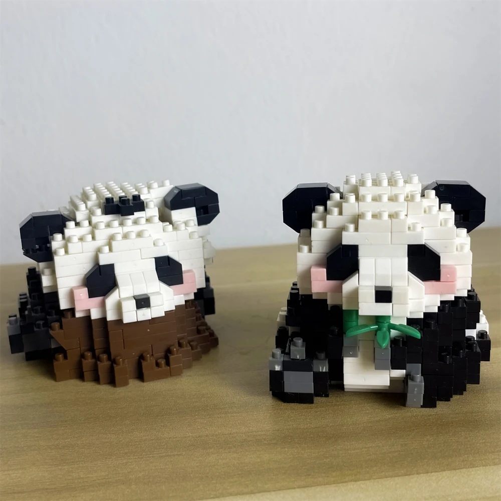 Adorable Panda-Shaped Building Blocks Toy Set: Ideal Desktop Decoration, Holiday Gift, Panda Lover's Delight, Joy for Children