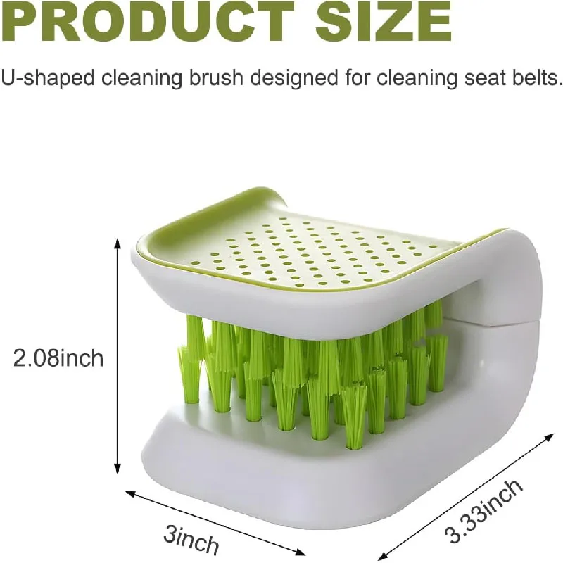 Car Interior Seat Belt Cleaning Brush U-shaped Double-sided Brush Folding Hard Brush Kitchen Car Cleaning Tool