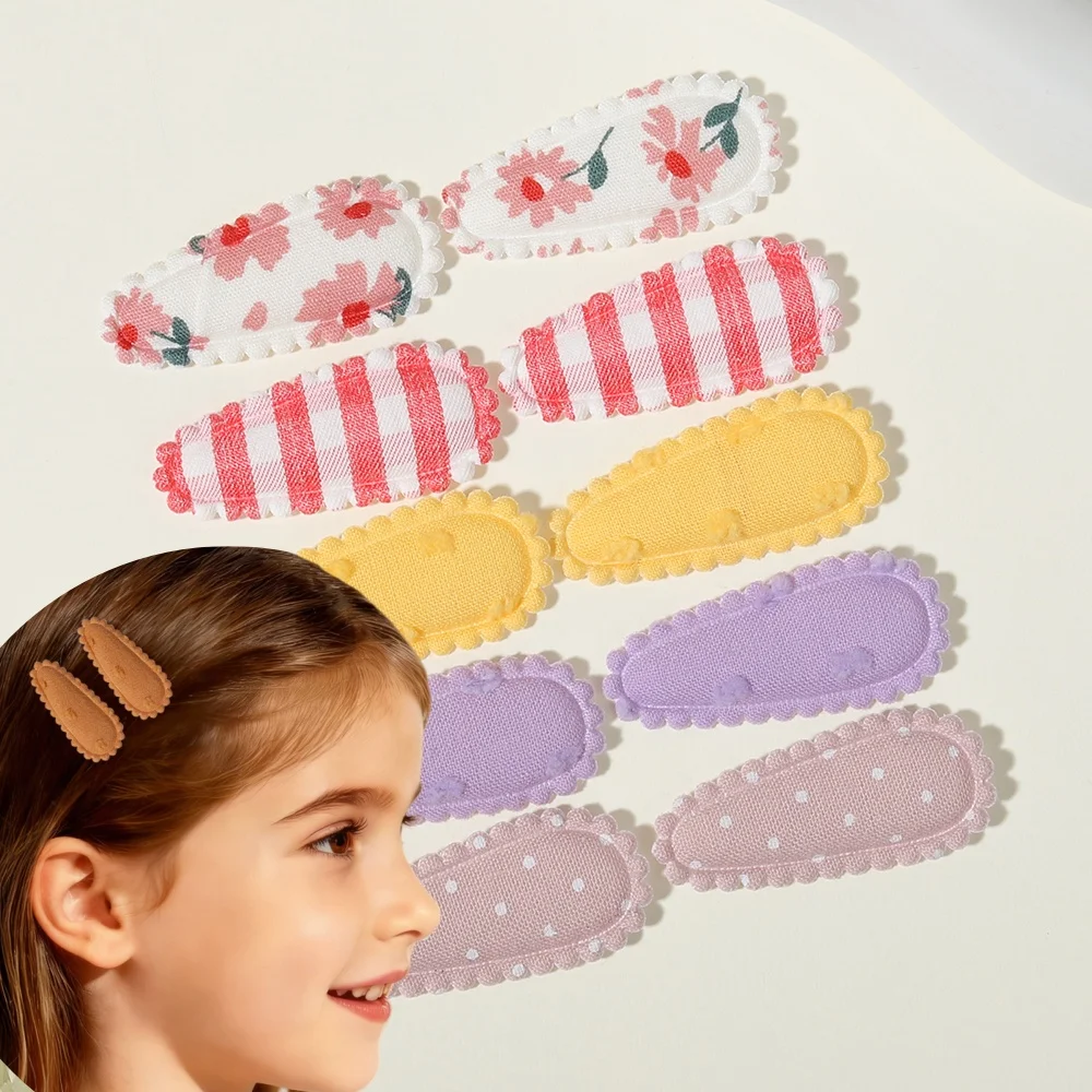 10/16/20PCS Mädchen Haar Clips Baby BB Clips Floral Candy Farbe Baumwolle Haarnadel Barrettes 2026 neue Stil Sichere Kind Haar Zubehör – Detail 5