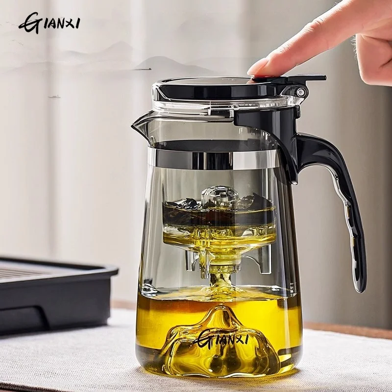 GIAMXI 700ML Transparent Glass Water Jug Cold Brew Portable Handle Coffee Heat Resistant Kettle Filterate Tea Kettle For Home