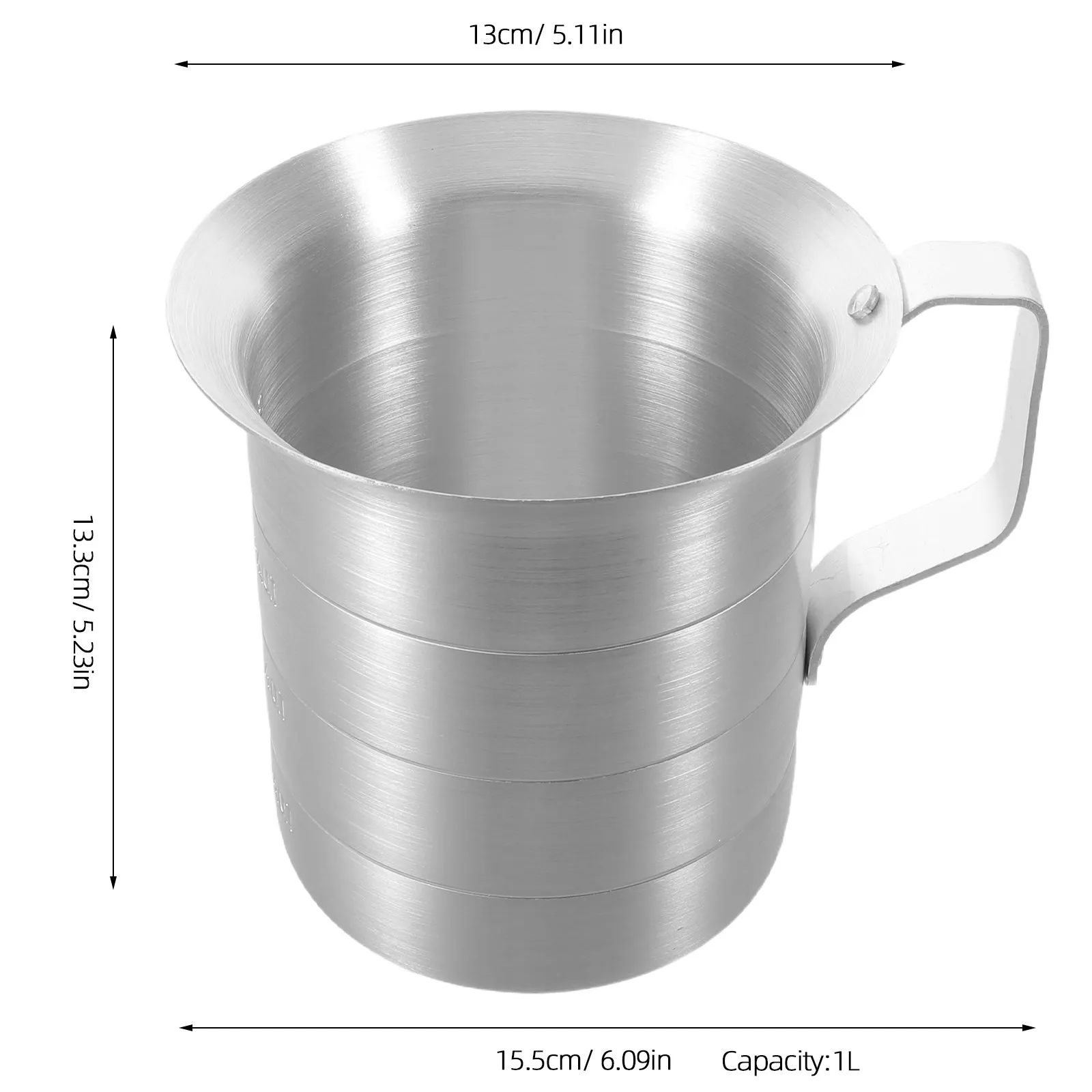 Aluminum Laboratory Beaker 1000ml Graduated Measuring Cup for Chemistry Experiments and Kitchen Use