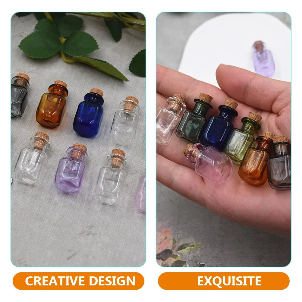 

10pcs Mini Glass Bottles Empty Transparent Diy Containers For Craft Sand Art Beads Storage Corked Small Seal Jar Decor