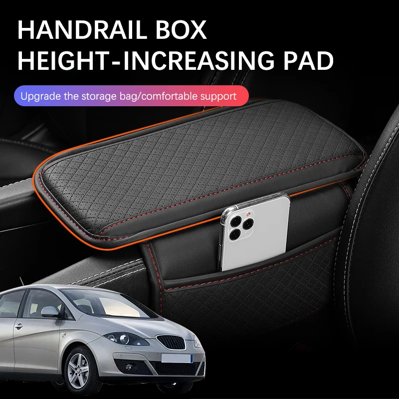 

Car Arm Rest Cushion Center Console Protection Cover Auto Armrest Box Pad Storage Pocket For Seat Altea Car Accessories
