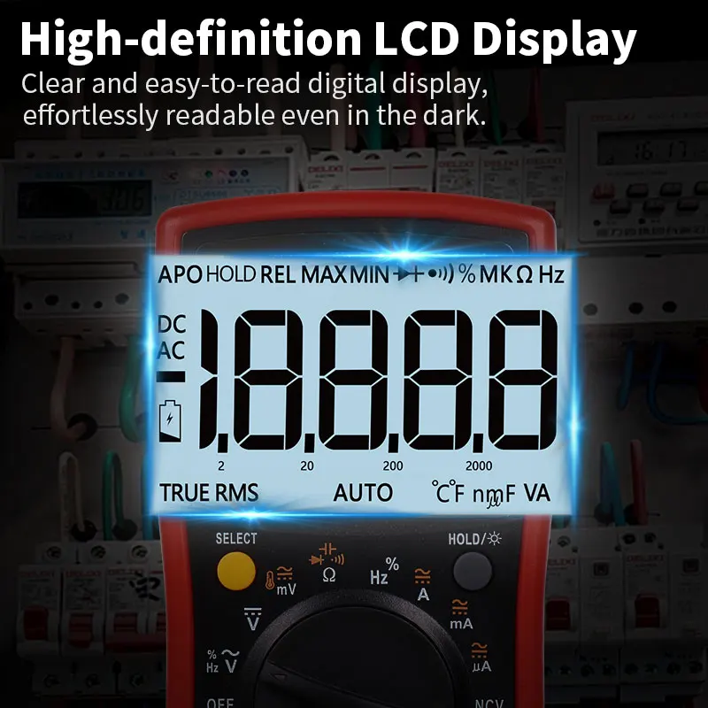 219 مقياس رقمي متعدد عالي الدقة، مقياس متعدد Rms عالي الدقة مضاد للحرق، عد 999، مقياس متعدد لقياس القيمة الفعالة الحقيقية