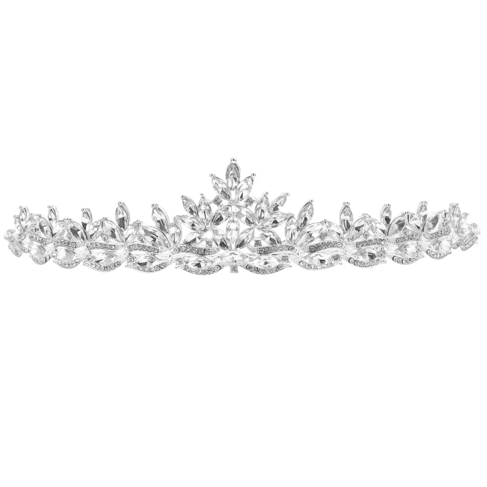 

Jewelry Wedding Crown Rhinestone Hair Accessories Headband Prom Studded White Crystal Bride