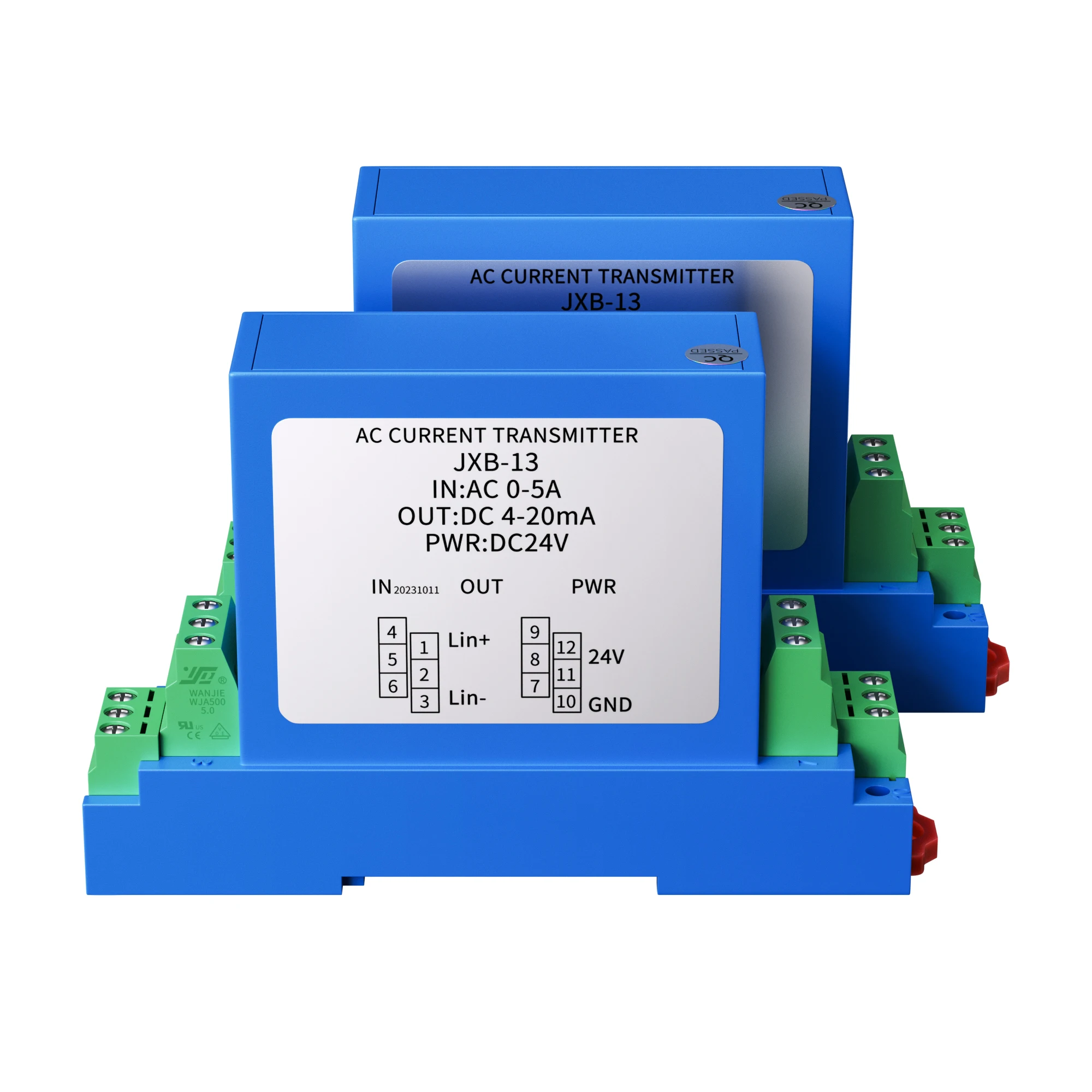 AC DC Current Transmitter 4-20mA 0-10V 0-5V RS485 35mm DIN Rail Current Transducer 0-1A 0-2A 0-5A 0-10A AC DC Current Sensor