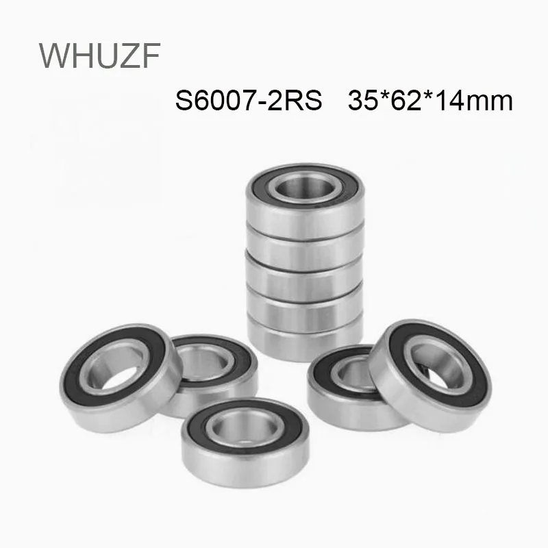 

WHUZF 2PCS S6007RS Bearing 35*62*14 mm ABEC-5 440C Stainless Steel S 6007-2RS Ball Bearings 6007 Stainless Steel Ball Bearings