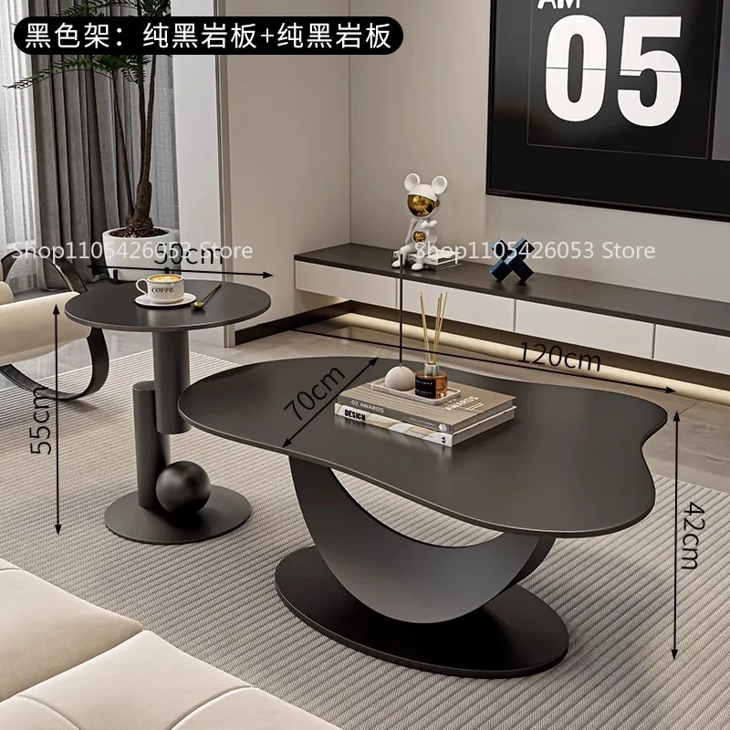 Minimalist living room household modern simple rock slab coffee table light luxury high sense irregular coffee table small table