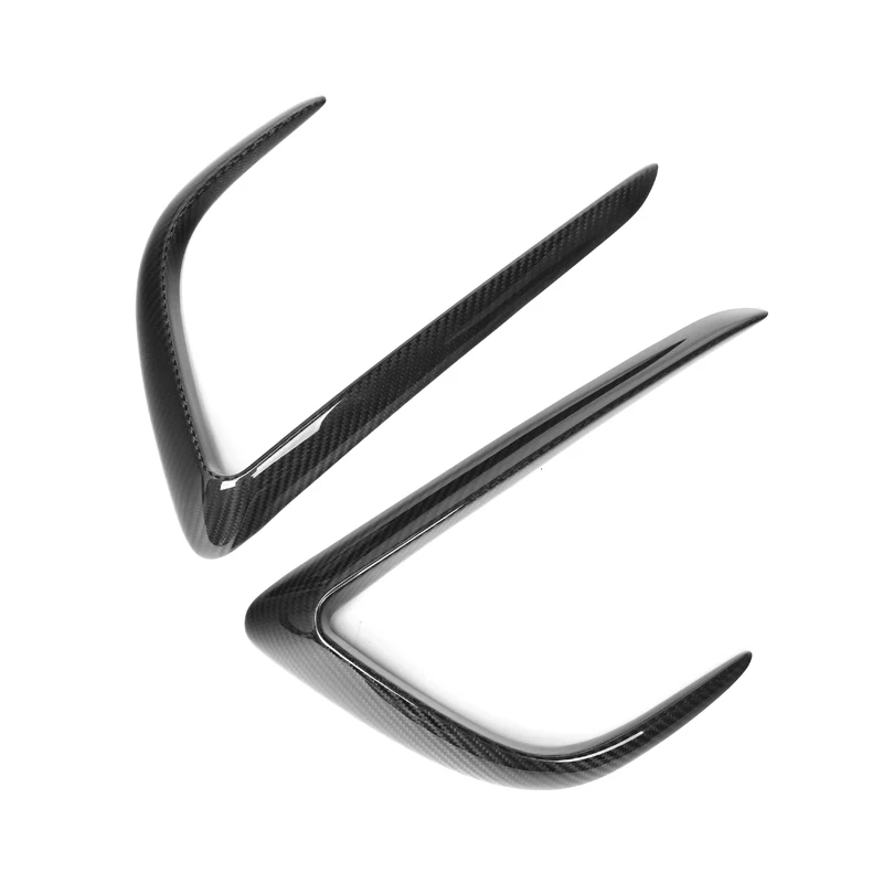 

STLF2020-2021 Model Y Exterior Bumper Splitter Trim Dry Carbon Fiber V Style Front Canards Protect Cover Fog Light Car Body Kits