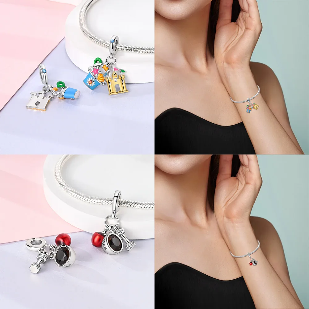 925 Sterling Silver Daily Life sewing Machine Bead Charm fit Bracelet and Necklace Dangle Pendants Fine Jewelry for Women Girls