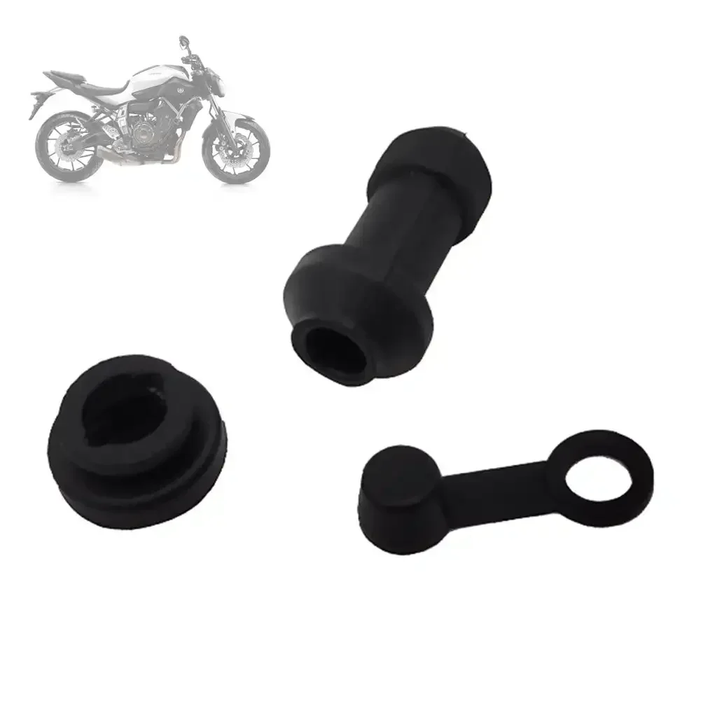 3Pcs Brake Caliper Bleeder Screw Cap Pump Dust Cover Cap Rubber Dust Cover Dustproof for Motorcycle Car Grease Zerk Fitting