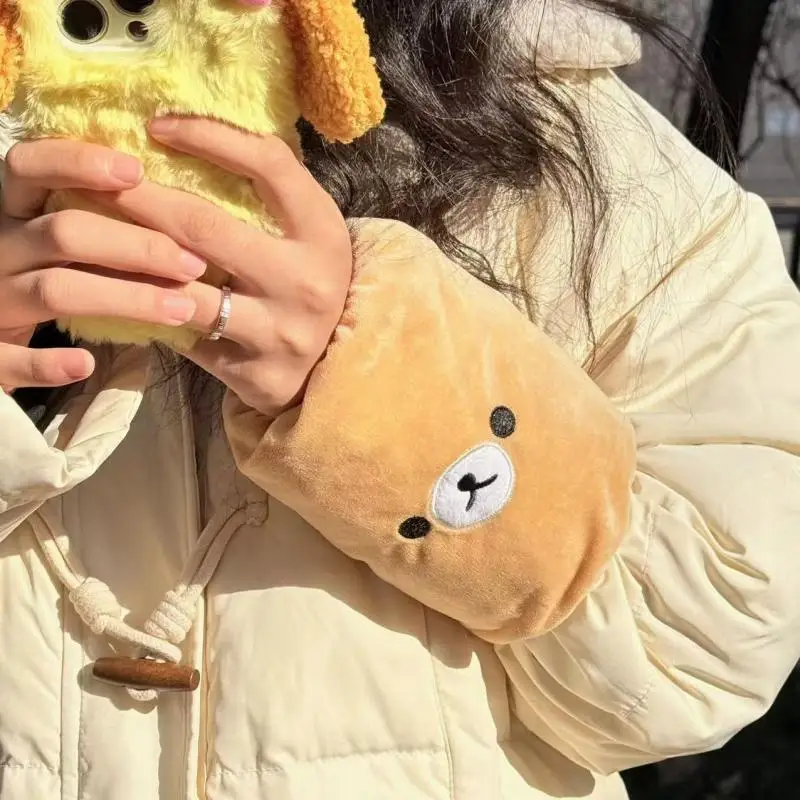 Kawaii Rilakkuma Sleeve Cover Autumn Winter Cartoon Anti Dirty Sleeve Protective Cover Versatile Leisure Set Clothing Universal