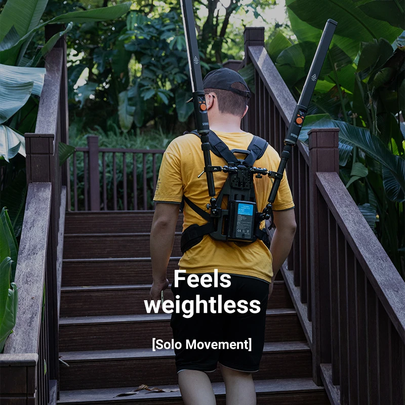 

Photography Backpack System Aluminum Alloy V-Mount Telescopic Hands-Free for Solo Outdoor Live Broadcast Video Light