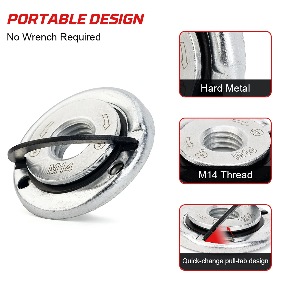 Casaverde 45mm M14 Release Lock Nut,Quick Locking Flange Nut Compatible with Angle Grinder Saw Blades, Polish Discs, etc