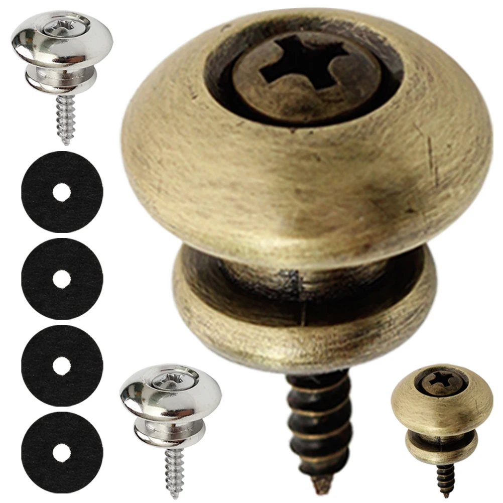 

4 Pcs Guitar Strap Button Electric Buckle Acoustic Bass Accessory Locks Iron Straplock