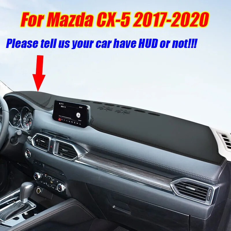 

Black Leather Dashboard Cover Dash Protector Pad Mat For Mazda CX-5 2017-2020