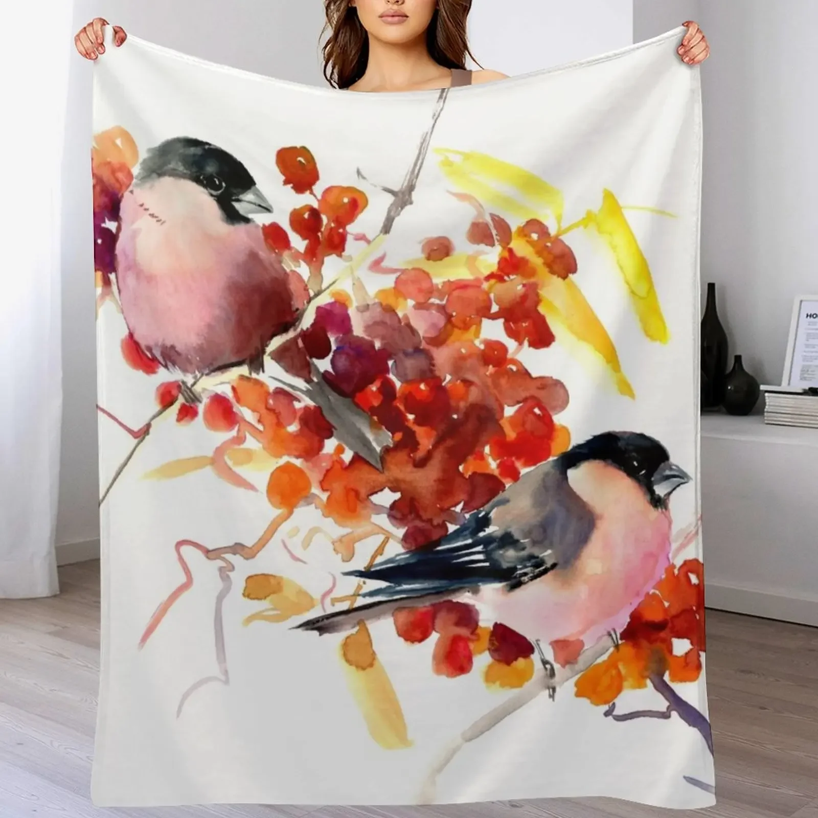 

New BUllfinch and the fall Throw Blanket Tourist Sofa Throw Bed halloween Blankets