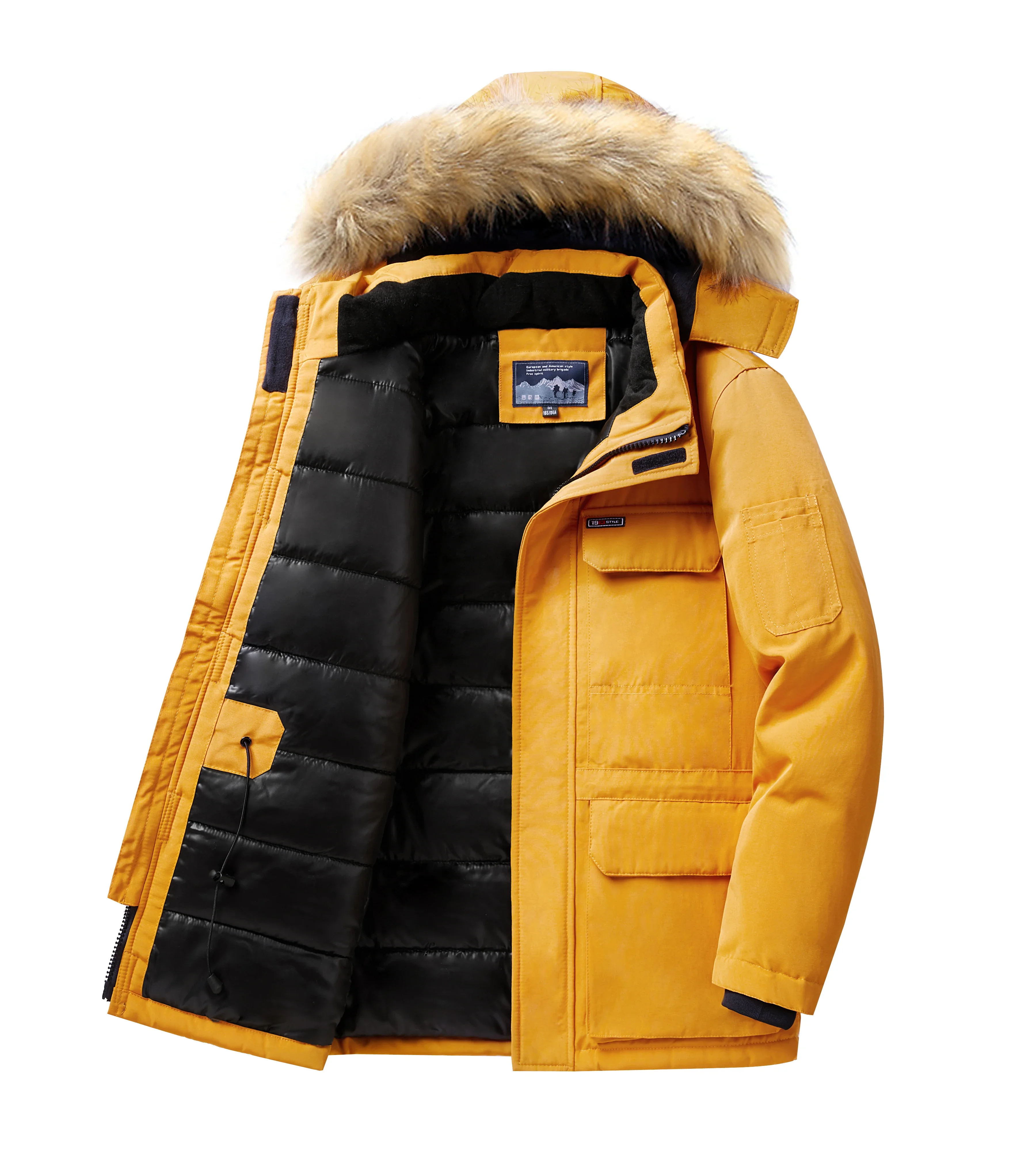 2026 -30 Degree Winter Down Jacket Men Down Cotton Parkas Coat Mid-length Large Fur Collar Male Thicken Coat Snow Overcoat Parka