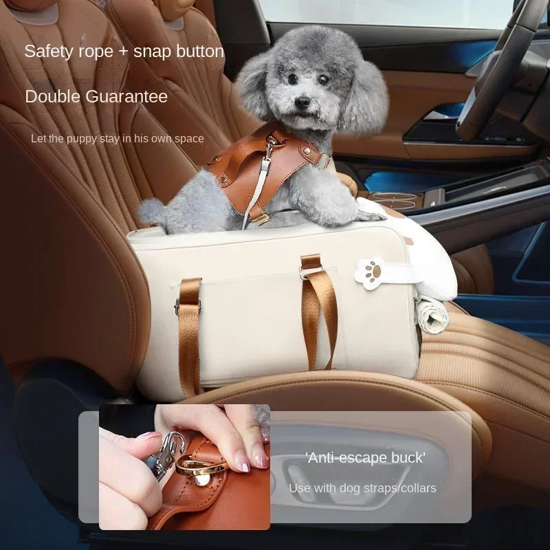 Imagem -03 - Portátil Viagem Dog Car Seat Controle Central Segurança Pet Seat para Cães Pequenos Yorkshire Transporte Teddy Dog Carrier Protector