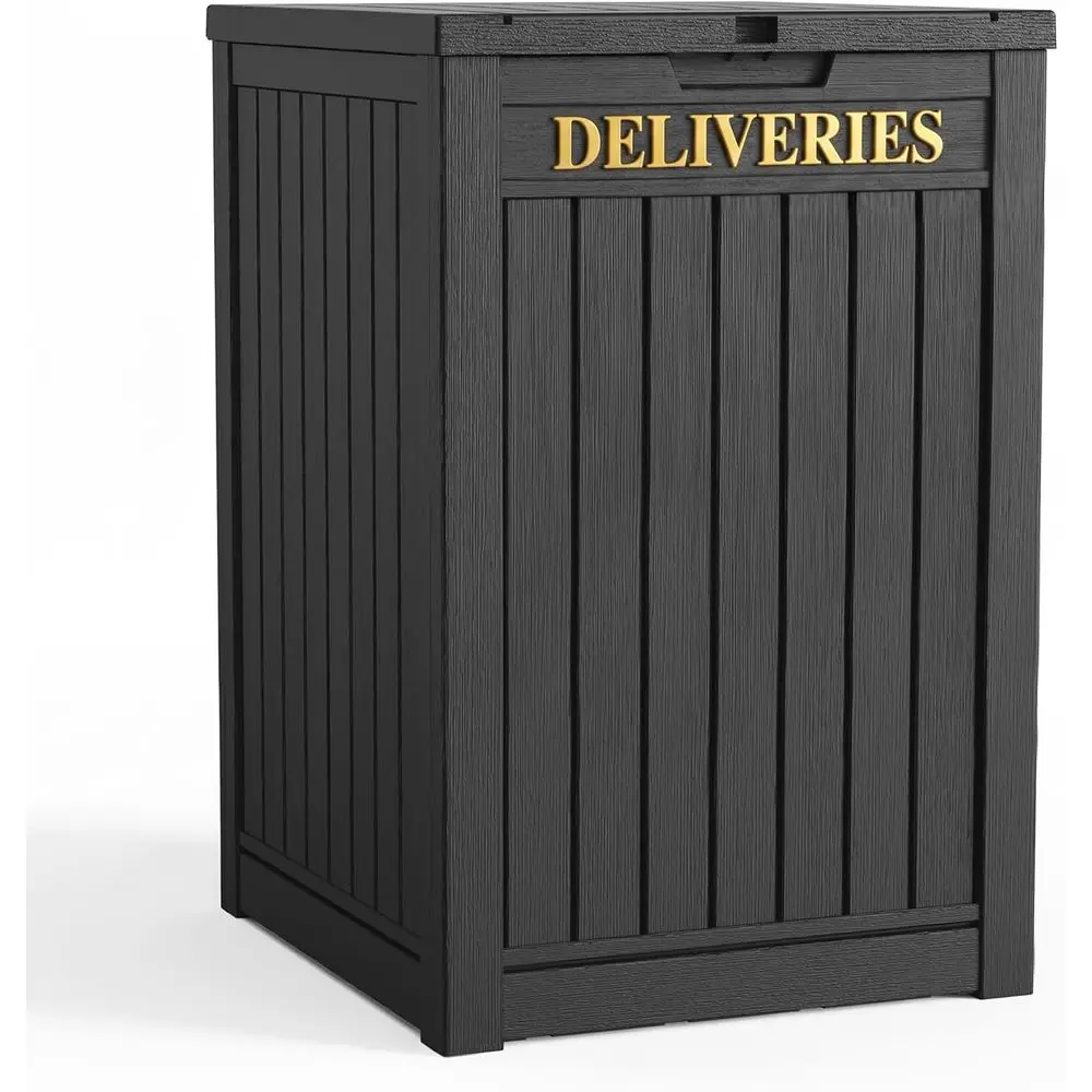 Package Delivery Box 55 Gallon with Lockable Secure,Outdoor Package Drop Container Waterproo or Porch Patio and Curbside(Black)