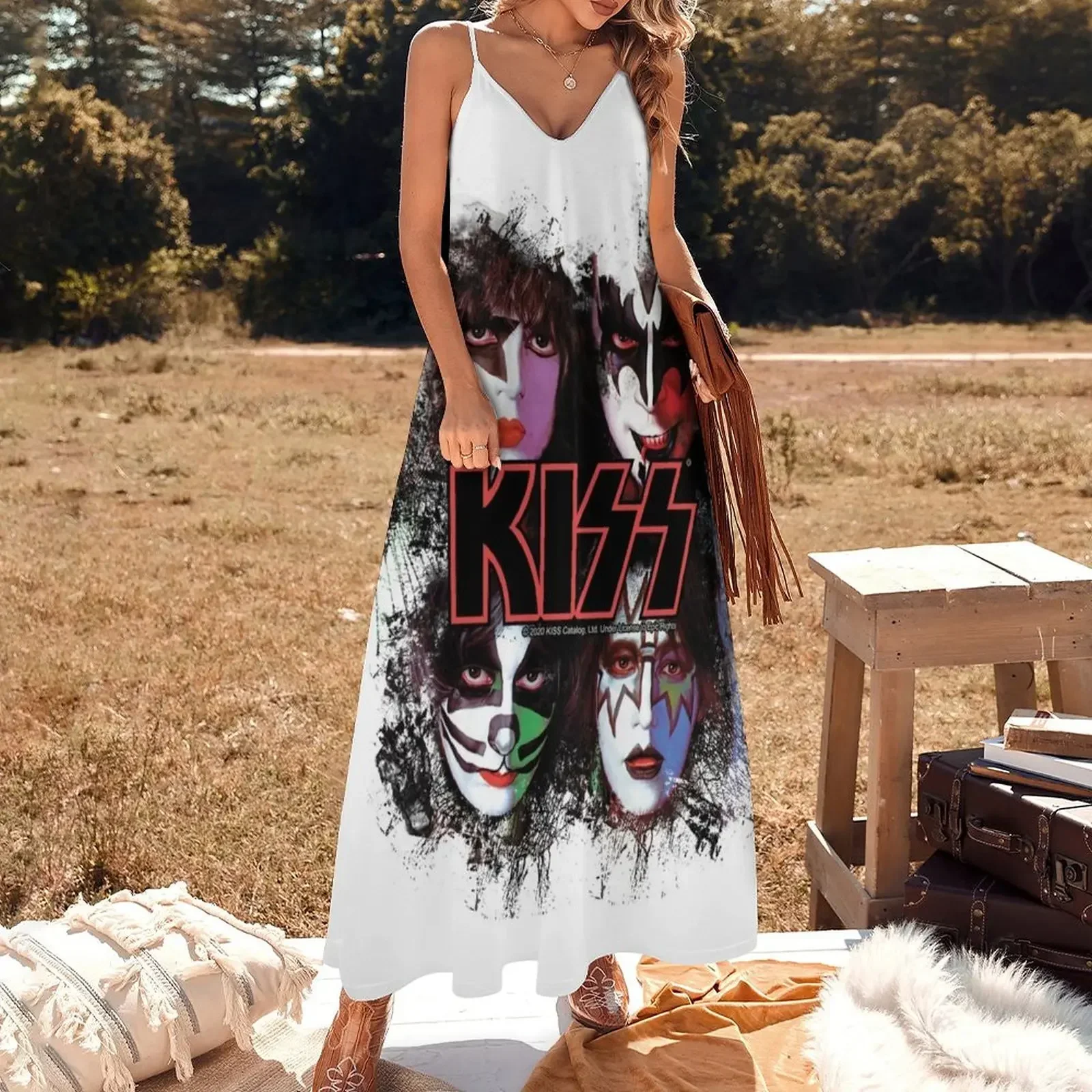 KISS ? the Band - All Members Faces brush effect Sleeveless Dress evening dresses luxury 2025 dresses for women 2025 Dress