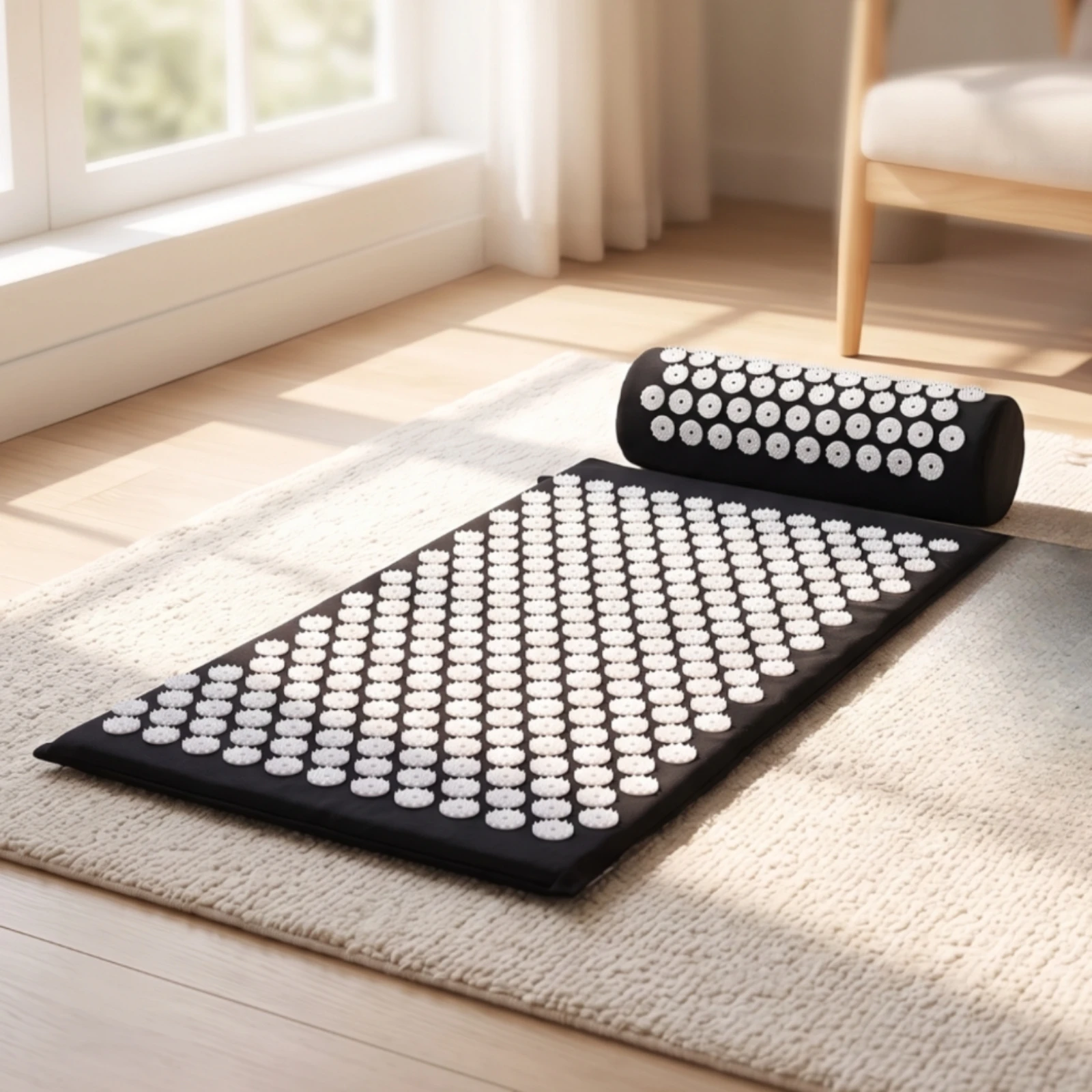 Acupressure Mat with Pillow Portable Acupressure Mat and Pillow Set Cushioned Compact for Yogis, Home, Stretching Studio