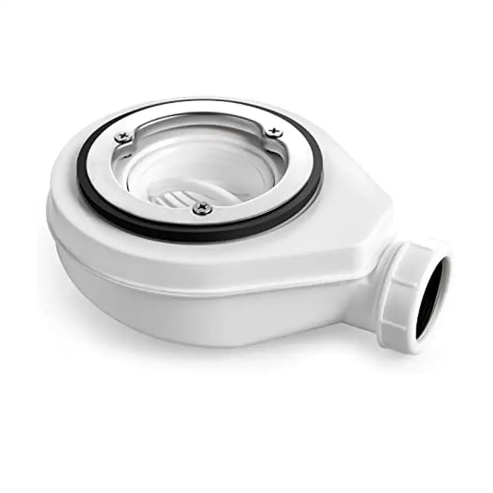 Shower Drain 90mm with Factory-Mounted Smell Trap and Stainless Steel Hair Filter for Standard 40mm or 50mm Outlets